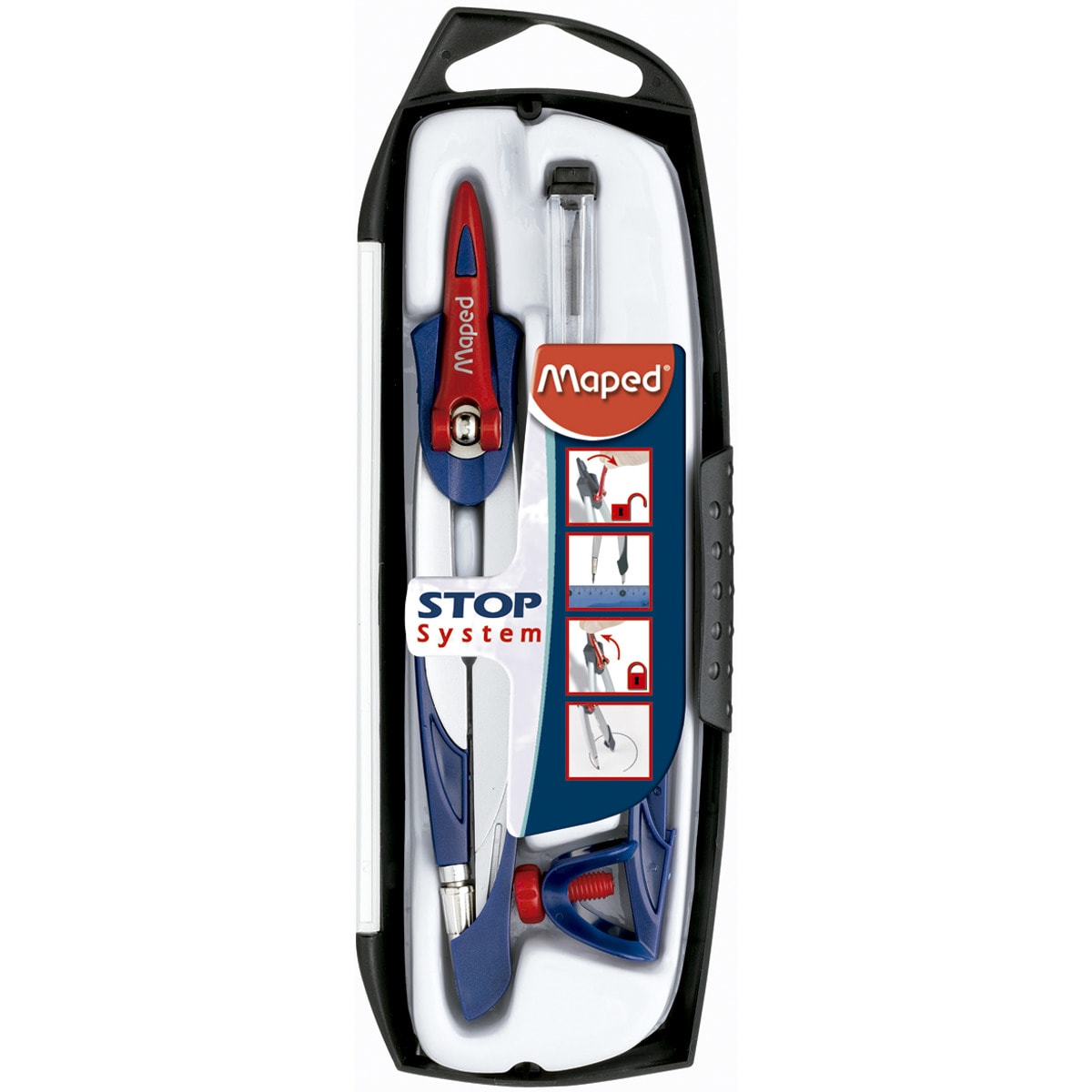 Compás Stop System Maped gris Gris-1