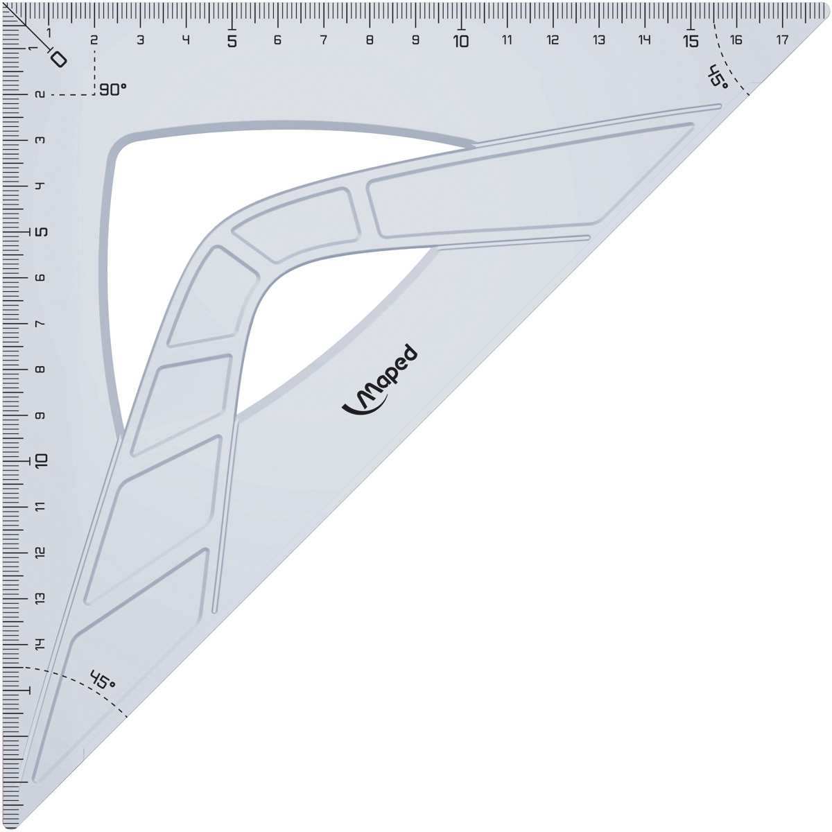 Escuadra 26 cm Ergonómica Geometric Maped transparente Cristal-2