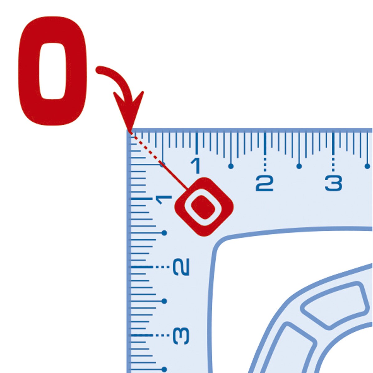 Esquadro de 26 cm Ergonómico Geometric Maped transparente Transparente-3