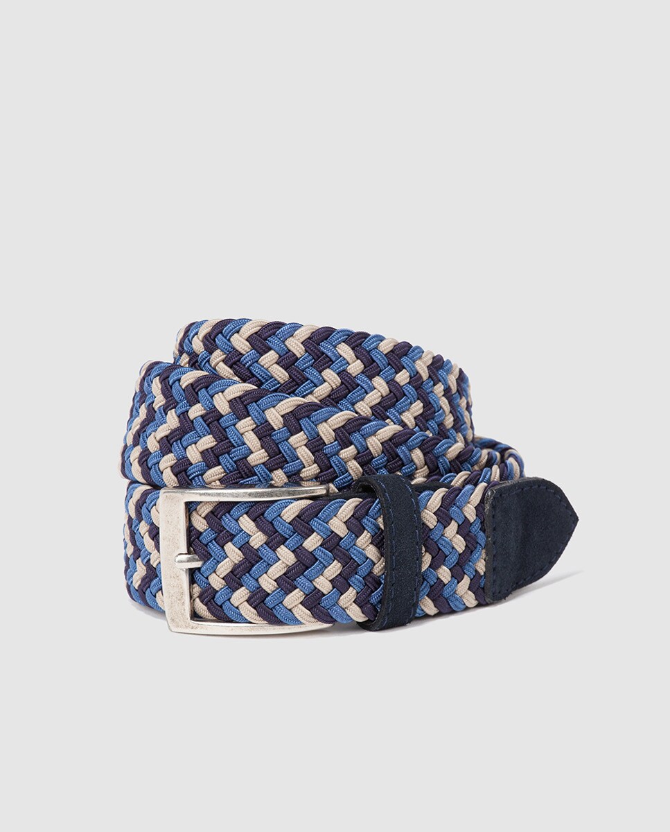 Ceinture tressée en caoutchouc finition daim. Fabriquées en Espagne.