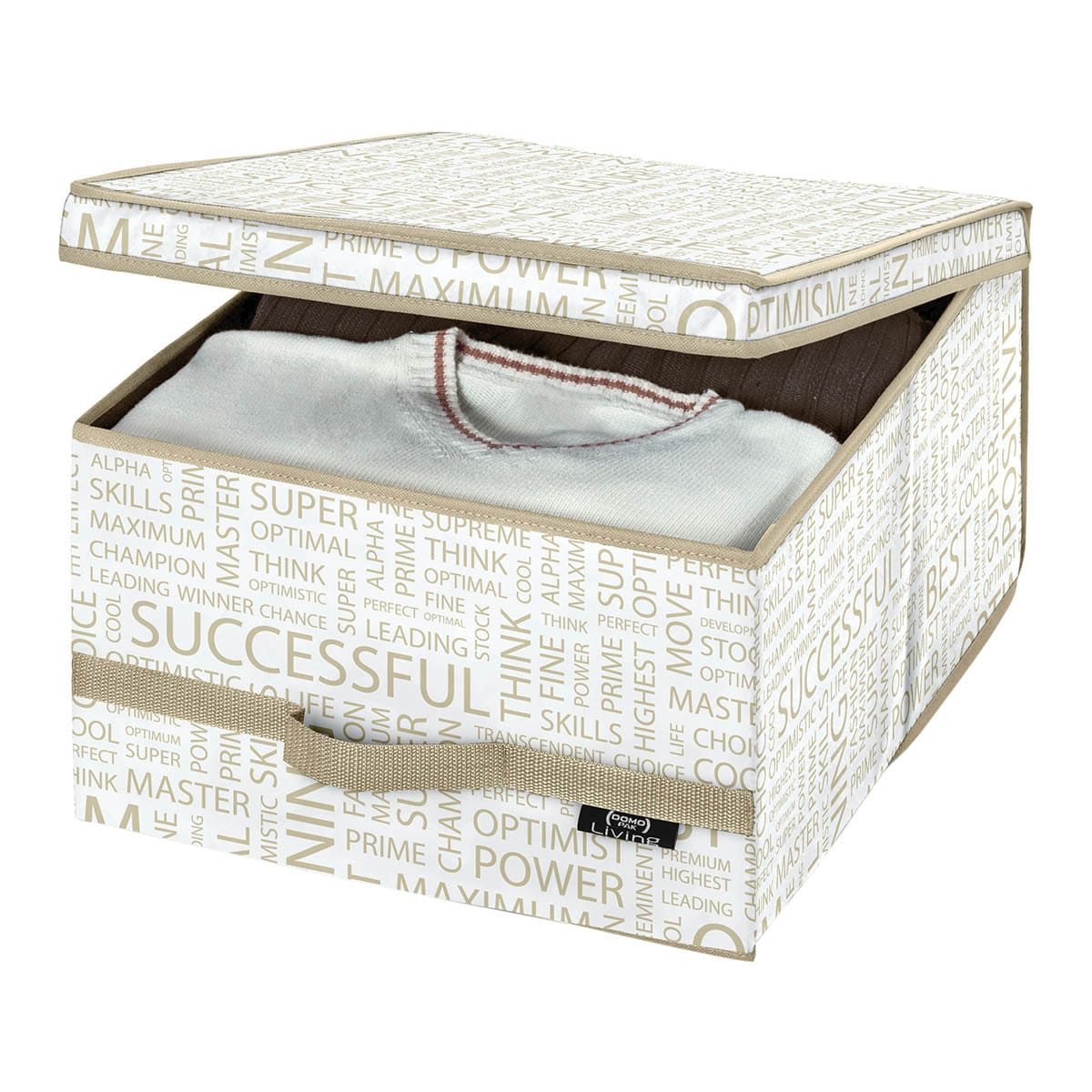 Caixa organizadora Domopak Living Urban Gold Branco-1