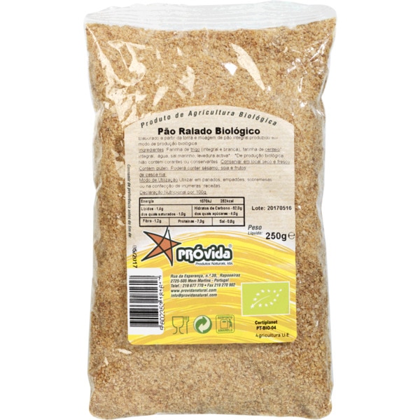 Pão Ralado Integral Biológico embalagem 250 g