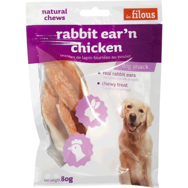 Snack para Cão Orelha de Coelho embalagem 80 g