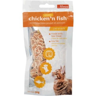 Snack para Gato Mini Cubos de Galinha embalagem 50 g - Les Filous