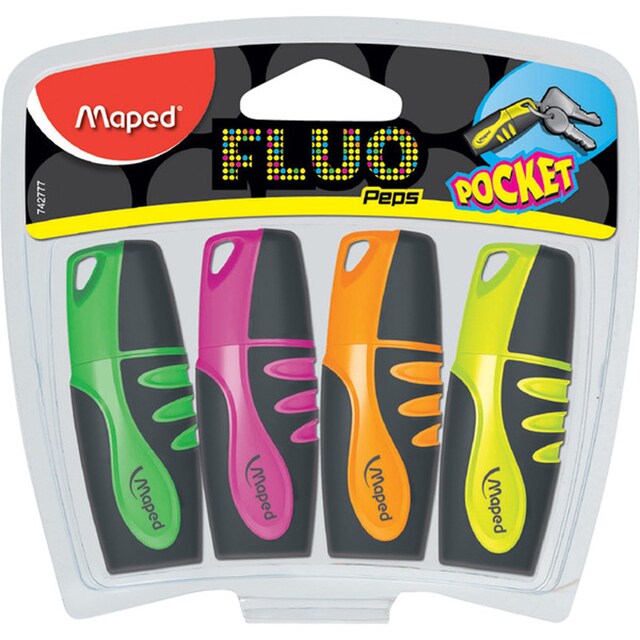 Imagen 0 de Marcador Pocket Fluo Peps 4 Colores Maped