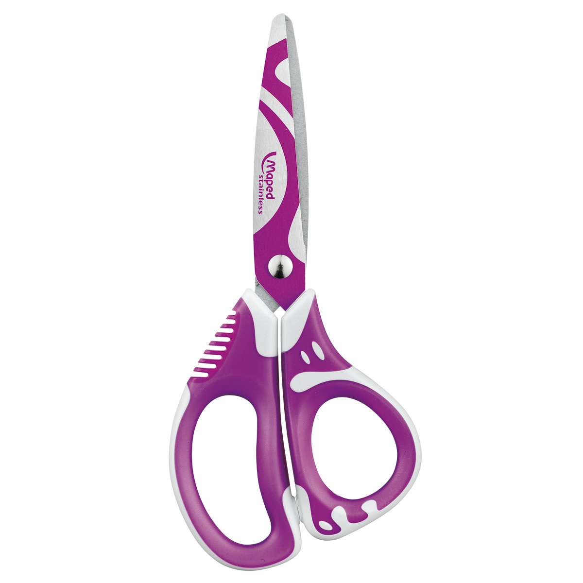 Tijeras ZENOA FIT de 13 cm Asimétricas con Hojas Decoradas y Anillas Suaves Maped Colores Surtidos 6