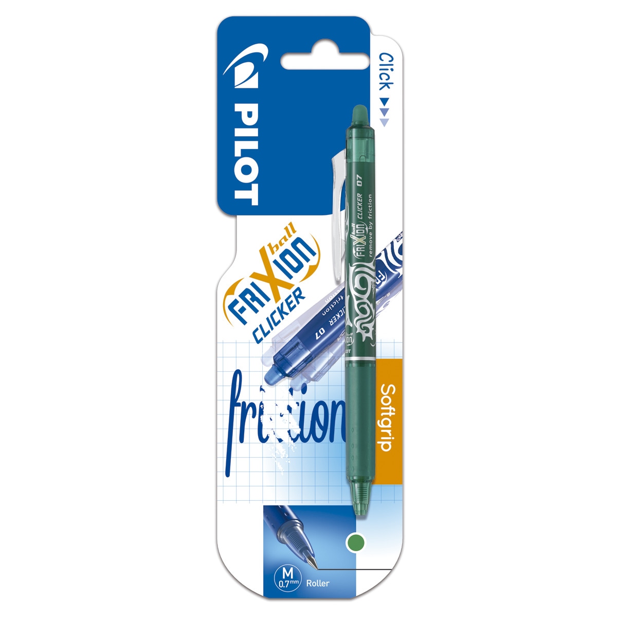 Blister 1 Bolígrafo borrable Frixion Clicker verde Pilot 1
