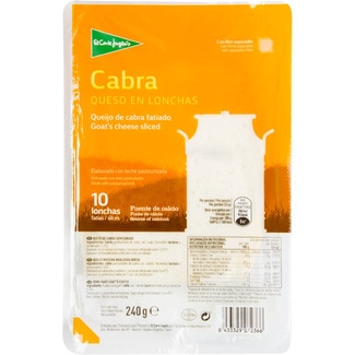 queso de cabra semicurado elaborado con leche pasteurizada en lonchas envase 240 g - El Corte Ingles