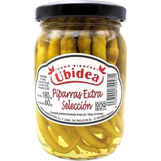 guindillas piparras Extra Selección frasco 60 g neto escurrido - Ubidea