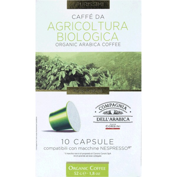 Compagnia Dell'Arabica Café Arabica para Nespresso Biológico embalagem 10 cápsulas