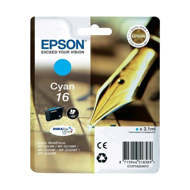 Imagen 0 de Cartucho original Epson 16 Cian (C13T16224010)