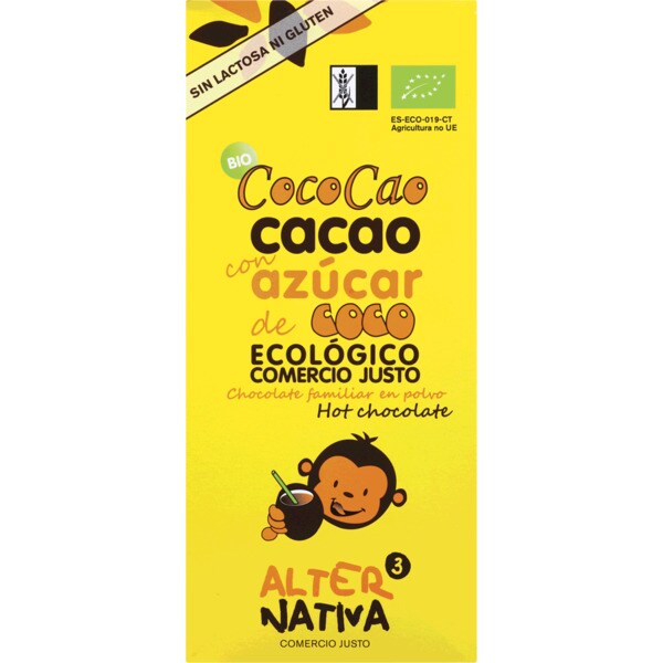 Alternativa 3 Chocolate em Pó com Açúcar de Côco Instantâneo Biológico embalagem 250 g