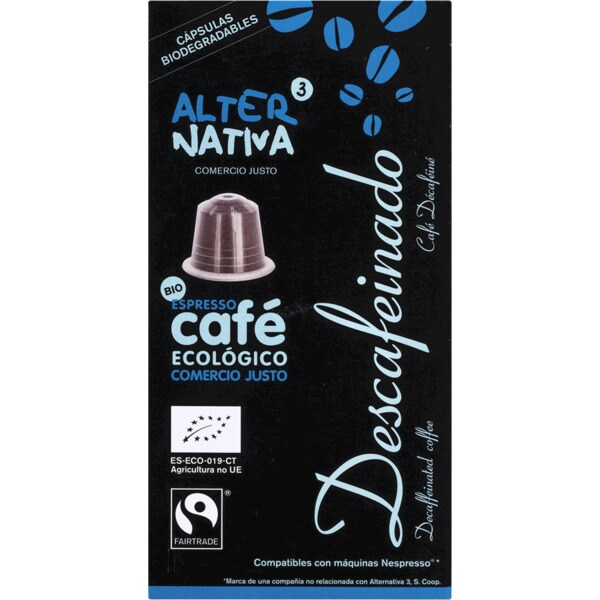 Alternativa 3 Café Descafeinado para Nespresso Biológico embalagem 10 cápsulas