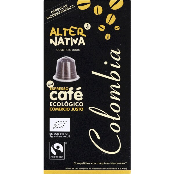 Alternativa 3 Café Colômbia para Nespresso Biológico embalagem 10 cápsulas