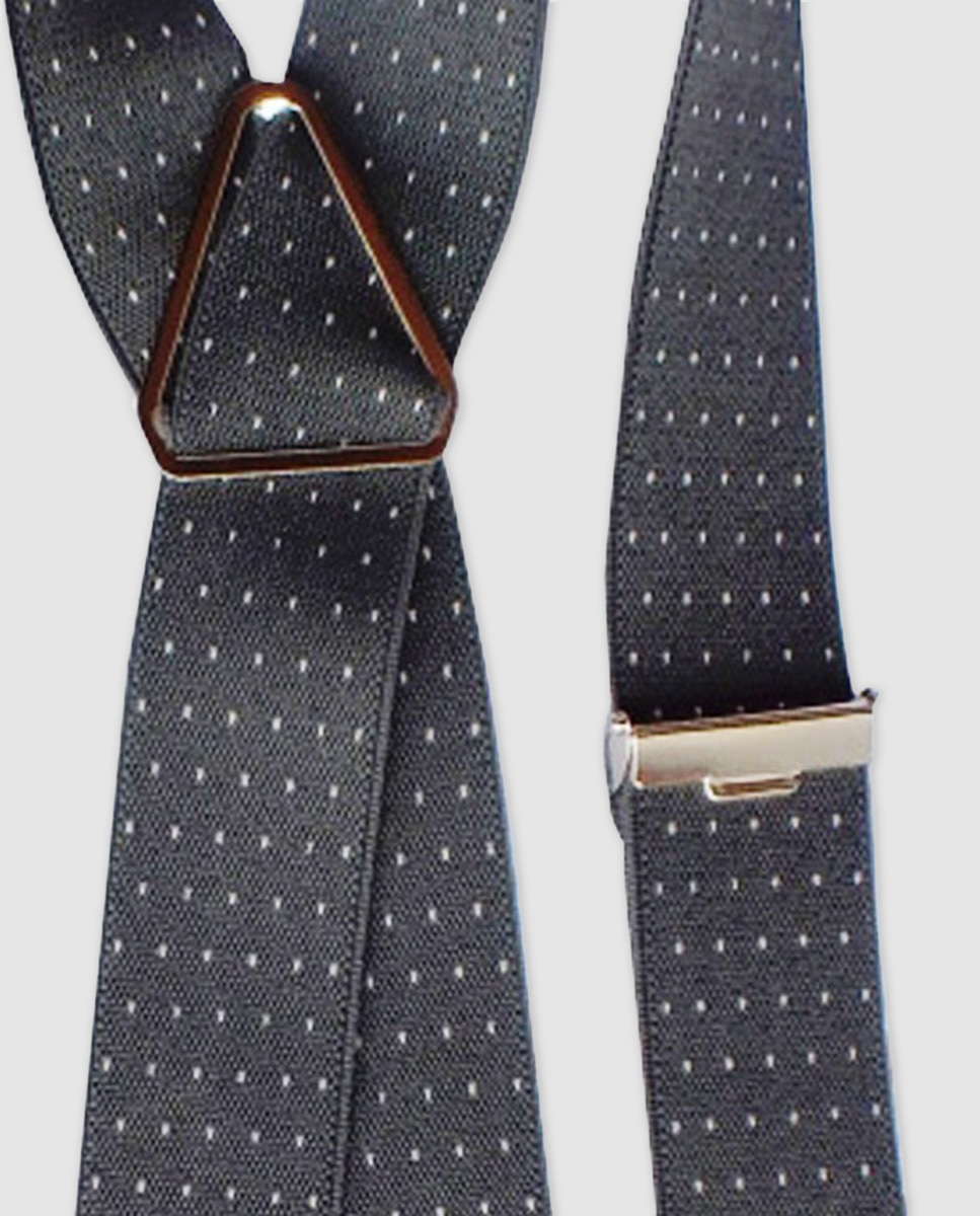 Suspensórios cinzentos com estampado em contraste. Produto fabricado em Espanha Cinzento-2