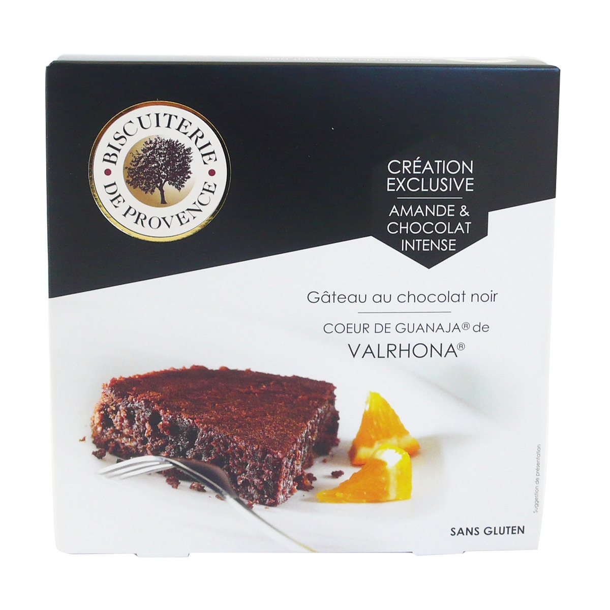 Gâteau aux amandes et au chocolat c?ur de Guanaja Valrhona Biscuiterie de Provence