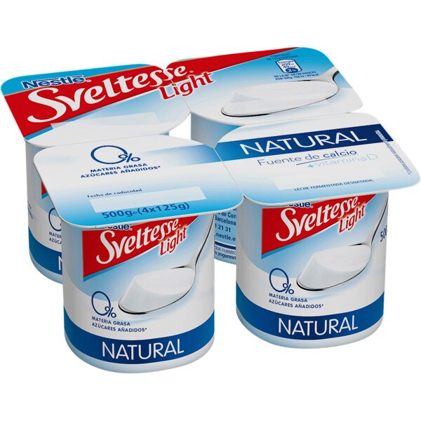 Buy Plain fatfree yogurt 4pack units 125 g · NESTLE SVELTESSE