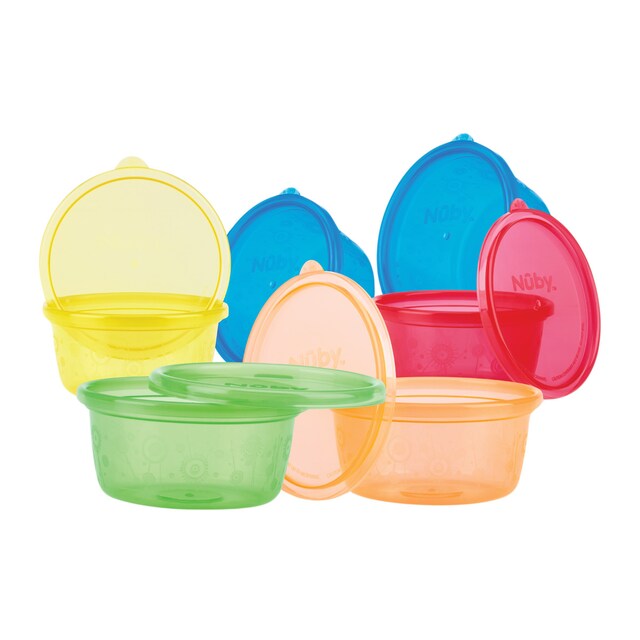 Imagen 0 de Juego de 6 Recipientes Herméticos Nuby Wash or Toss para congelador (300 ml.) multicolor