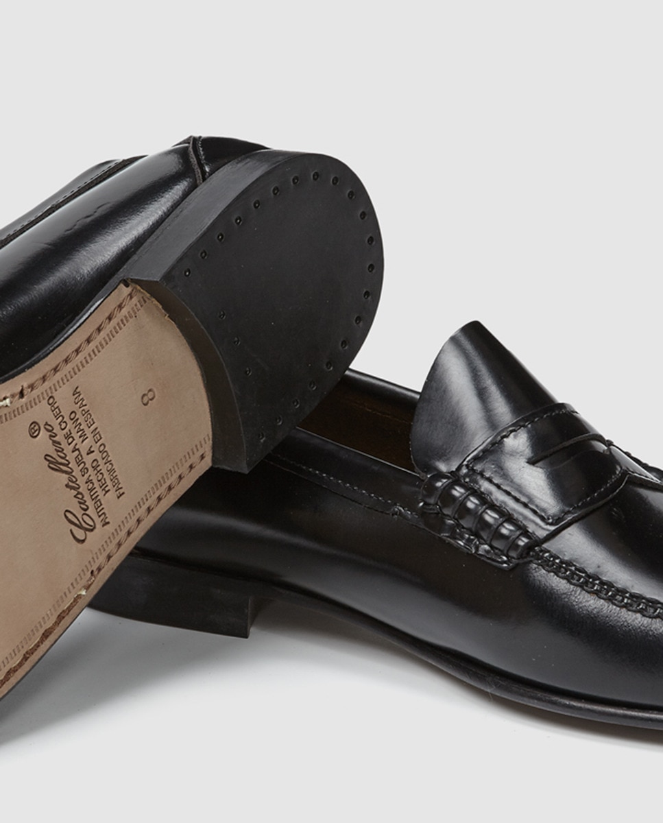 Mocasines de hombre Castellano de piel con detalle de antifaz - Main Image