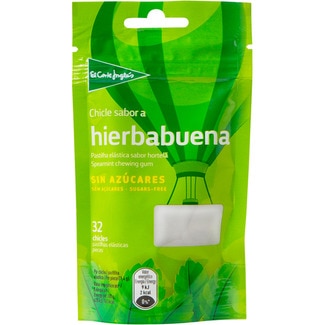 chicles con sabor a hierbabuena sin azúcar y sin gluten 32 unidades bolsa 45 g - El Corte Ingles