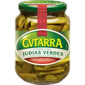 judías verdes planas extra cortadas en trozos frasco 350 g neto escurrido - Gvtarra