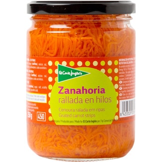 zanahoria rallada en hilos frasco 250 g neto escurrido - El Corte Ingles