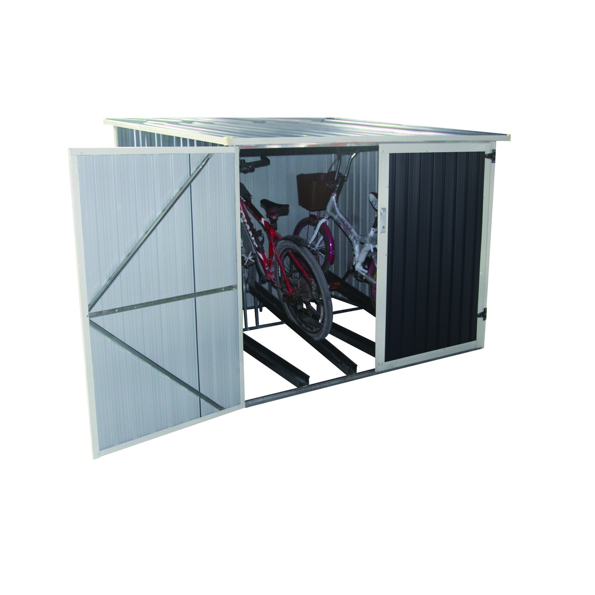 Armario metálico para 2 bicicletas Gris oscuro metalizado-2