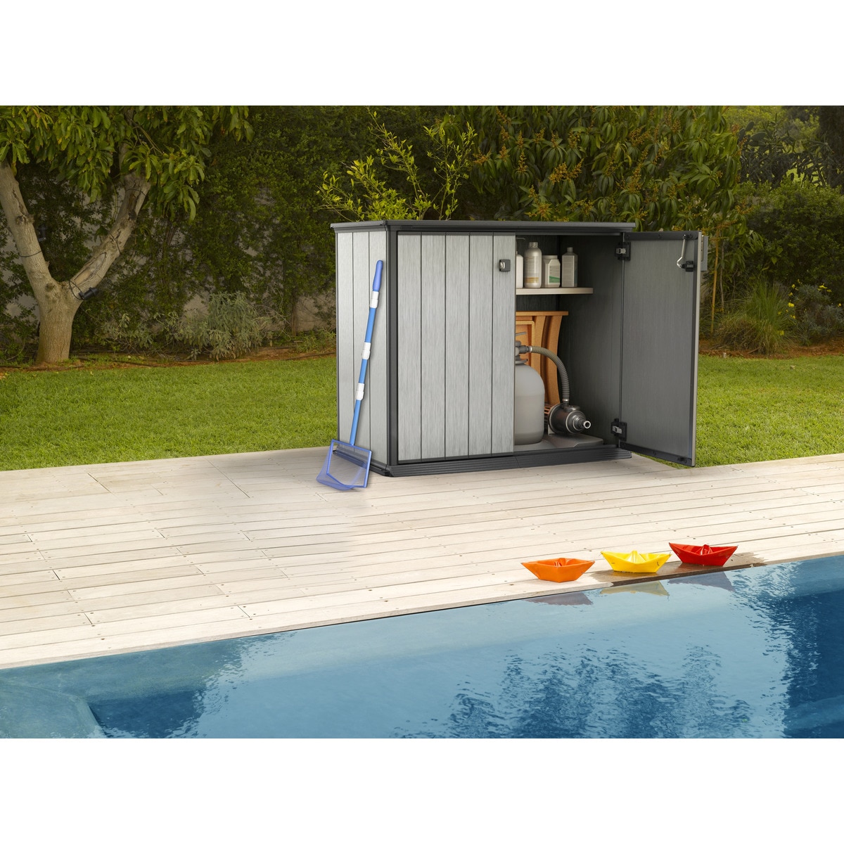 Armario resina plástica Tool Store 139,5x77x120 cm Gris-4