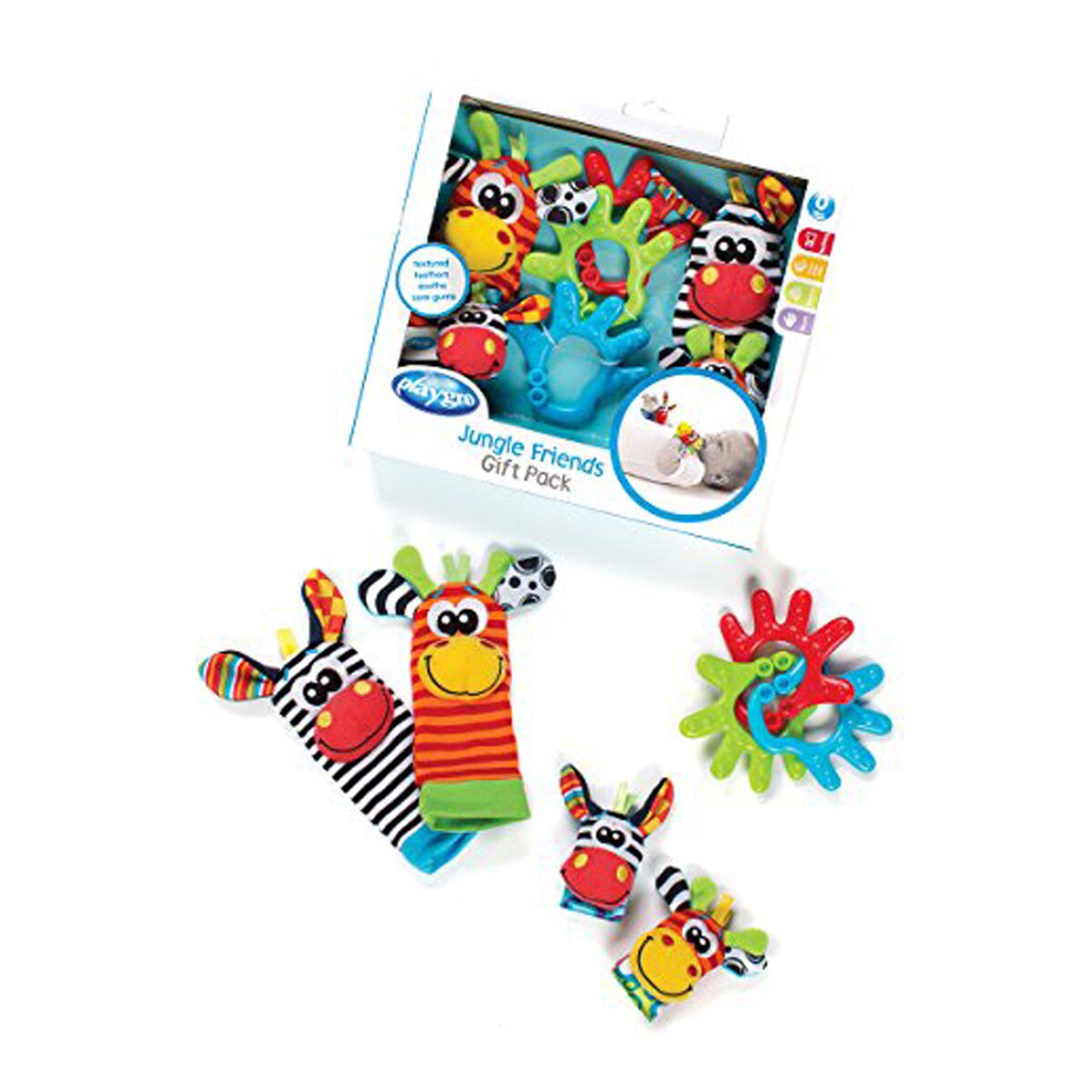 Set pies y manos + mordedor Playgro Jungle Friends Multicolor-2