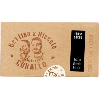 Chocolate Preto 100% Cacau embalagem 100 g - Bettina & Niccolò Corallo