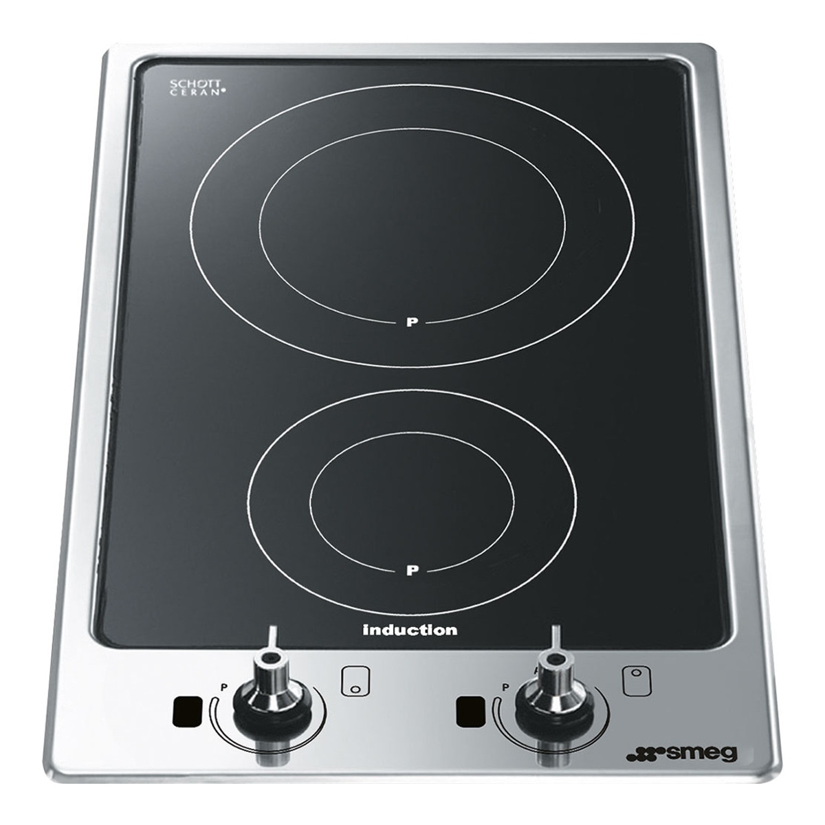 Placa Modular de Indução Smeg Classica PGF32I-1 com 2 Zonas e de 30 cm - Aço Inox Preto / Aço Inox-1