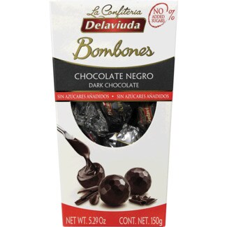 Delaviuda Bombons de Chocolate Preto sem Açúcar embalagem 150 g