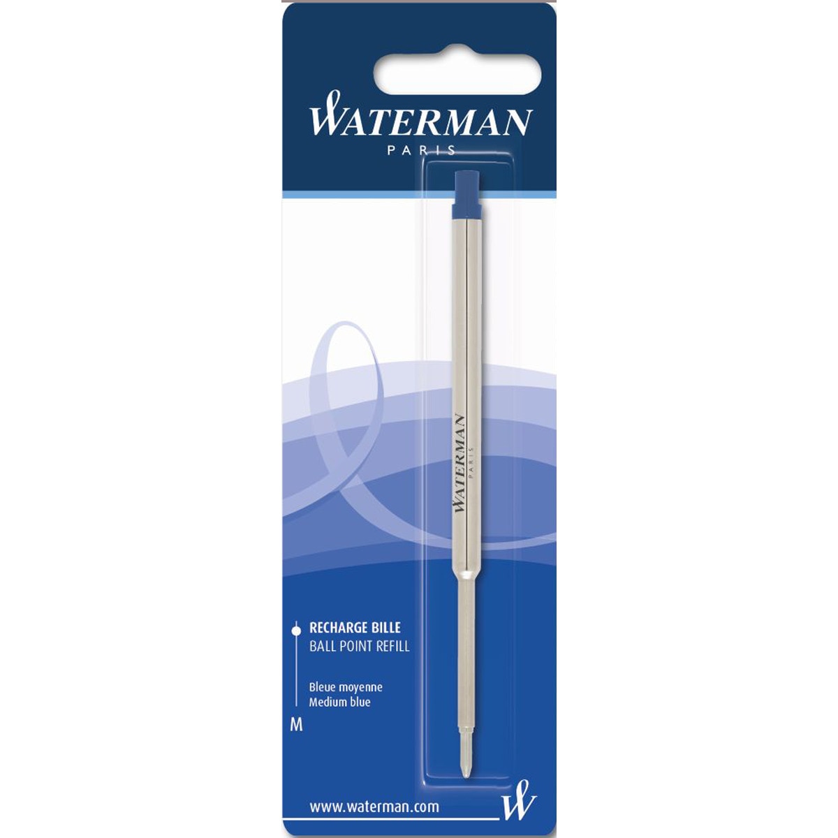 Blister com Recarga de Caneta esferográfica Standard Máxima Azul Média Waterman 1