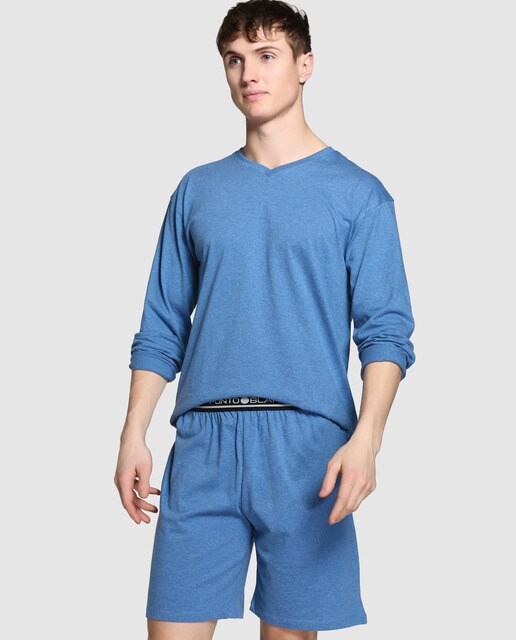 Pantalón de pijama de hombre de punto corto azul · Punto Blanco · El Corte  Inglés