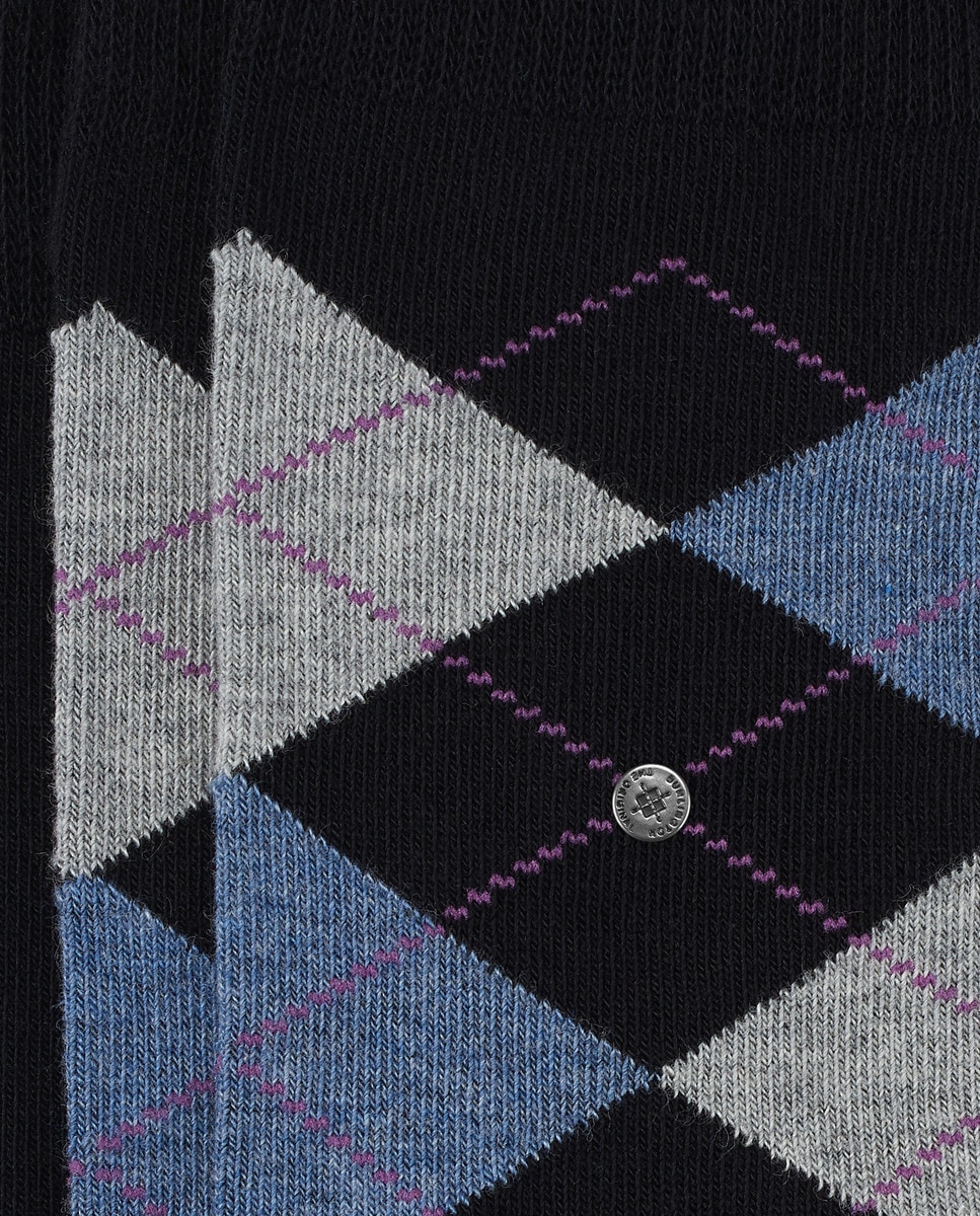 Meia de mulher Burlington estampada Preto-2