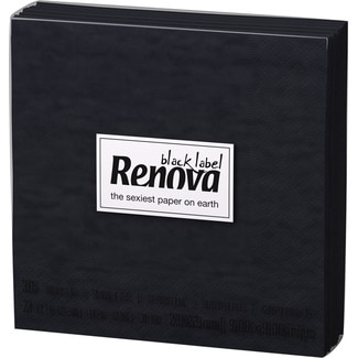 Black Label servilletas negras 2 capas 22x22 cm paquete 30 unidades - Renova