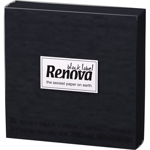 Black Label servilletas negras 2 capas 22x22 cm paquete 30 unidades