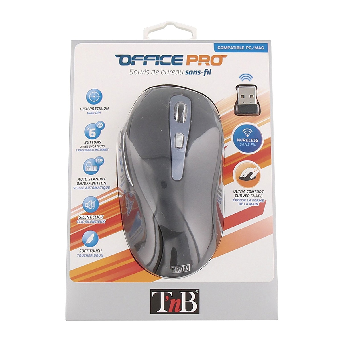 Ratón Ergonómico T'nB Office inalámbrico negro Negro-4