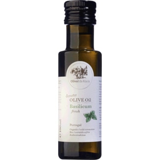Condimento Azeite Virgem Extra com Manjericão Biológico garrafa 100 ml - Olival Da Risca