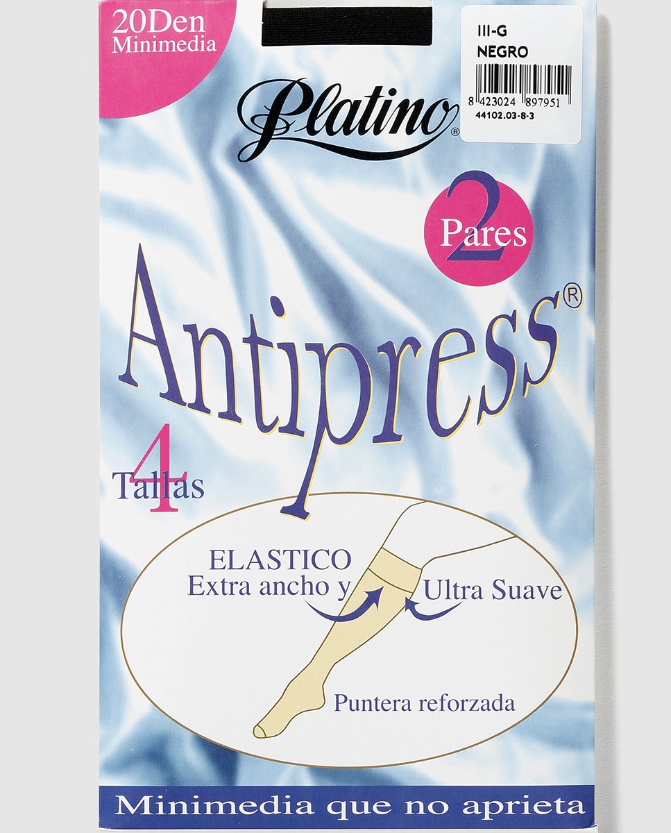 Imagem 0 de Pack de dedos pares de minimeias de 20 deniers de mulher Platino