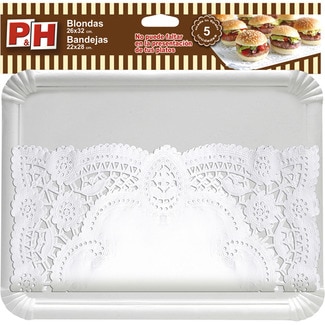 blonda 26x32 con bandeja cartón 22x28 estuche 5 unidades - P&h