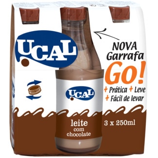 Leite com Chocolate Pack 3 unidades embalagem 750 ml - Ucal