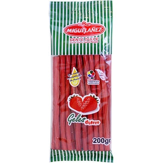 geles dulces con zumo concentrado de fresas sin colorantes artificiales bolsa 200 g - Miguelañez