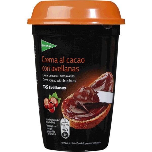 El Corte Inglés Creme de Cacau com Avelãs embalagem 500 g