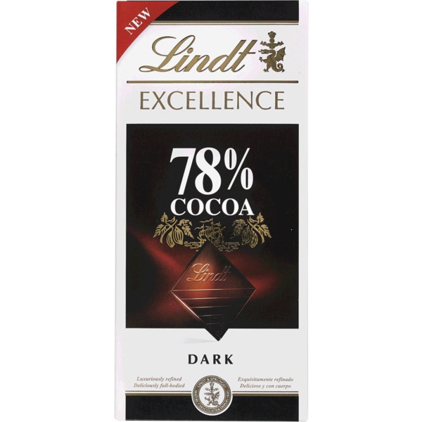 Chocolate Preto 78% Cacau Excellence embalagem 100 g