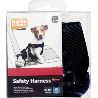 Cinto de Segurança para Cão Nylon Tamanho S/M Preto embalagem 1 unidade - Karlie Flamingo