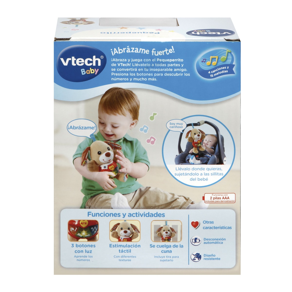 Peluche interactivo Pequeperrito, con canciones, voces y actividades que estimulan al bebé VTech Baby 8