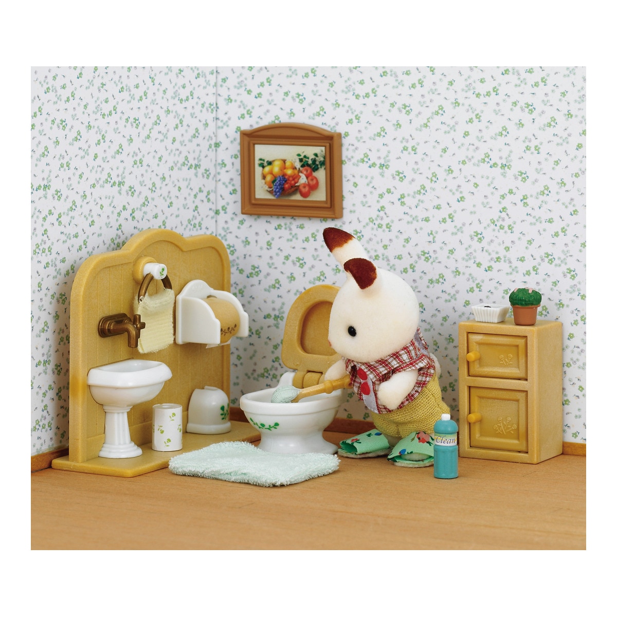 Set baño hermano conejo chocolate Sylvanian Families 4