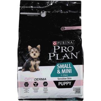 Ração para Cachorro Pequeno e Mini com OptiDerma para Pele Sensível Rica em Salmão embalagem 3 kg - Purina Pro Plan