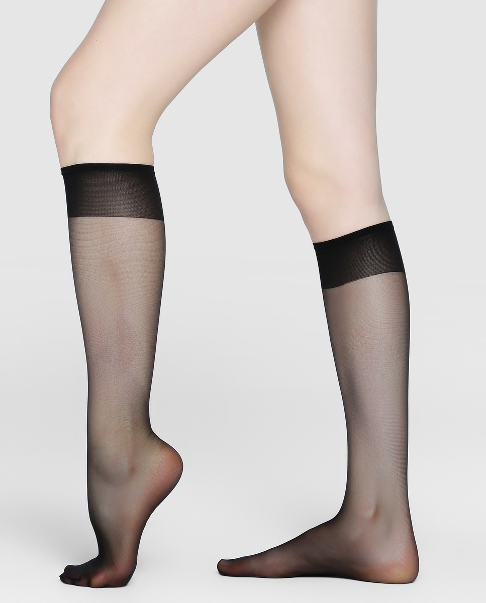 Pack de dois pares de meias Janira de 10 deniers Preto-2